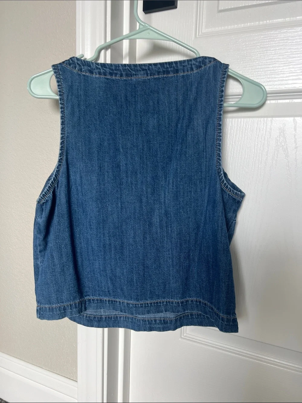 Old Navy Denim Scoop Neck Tank Top - Blue